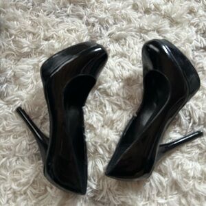 Call it spring platform black patent leather heels 10